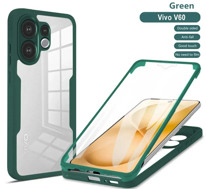360° Full Protection Transparent HD Phone Case - 3-in-1 Design with PC+TPU Materials