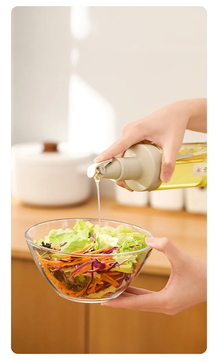 

Youpin Oil Bottle Soy Sauce Bottle Glass Oil Jar Seasoning Bottle Press To Open Dustproof Sealed Oil Bottle 500ml