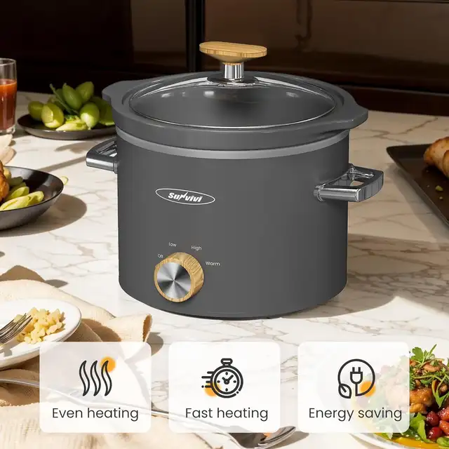 2 Quart Ceramic Slow Cooker 3