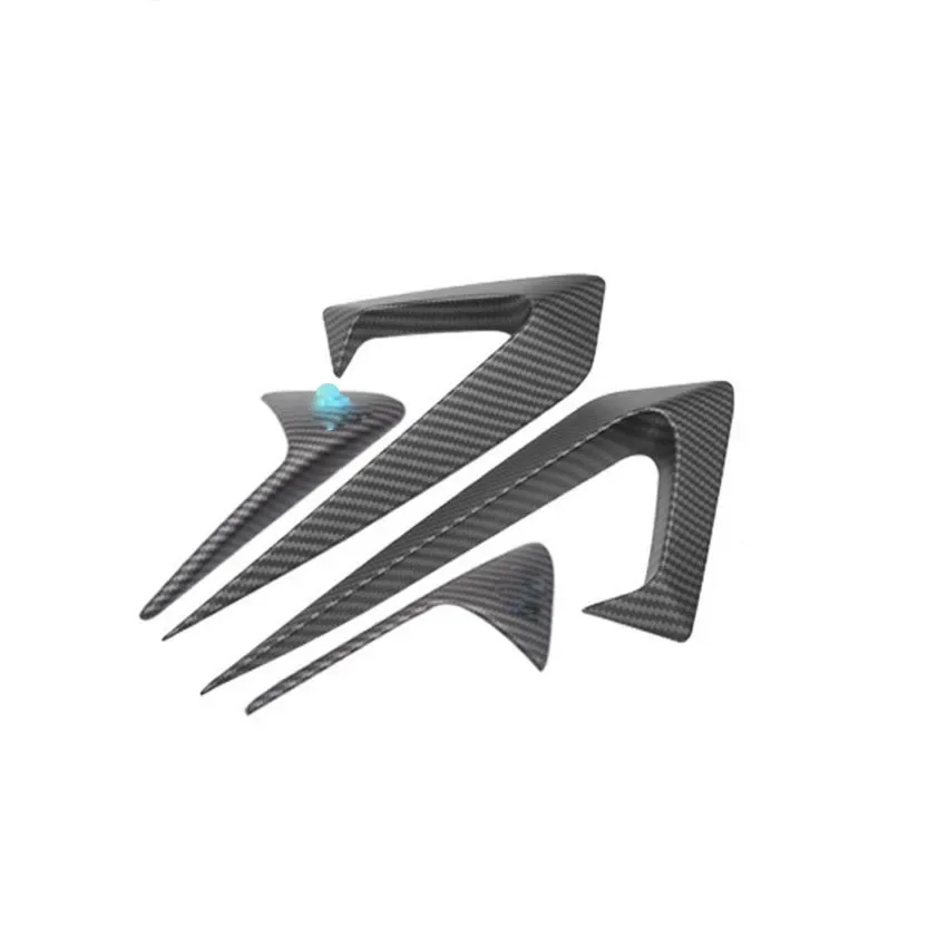 테슬라 모델 3 모델 Y 2017 2018 2019 2020 2021 2022 2023, 카본 룩 블랙 플랭크 사이드 카메라 장식 보호 커버, 2 개