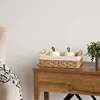 1pc Bathroom and Kitchen Storage Basket - Small Wicker Organizer for Countertops - Round Paper Rope 6