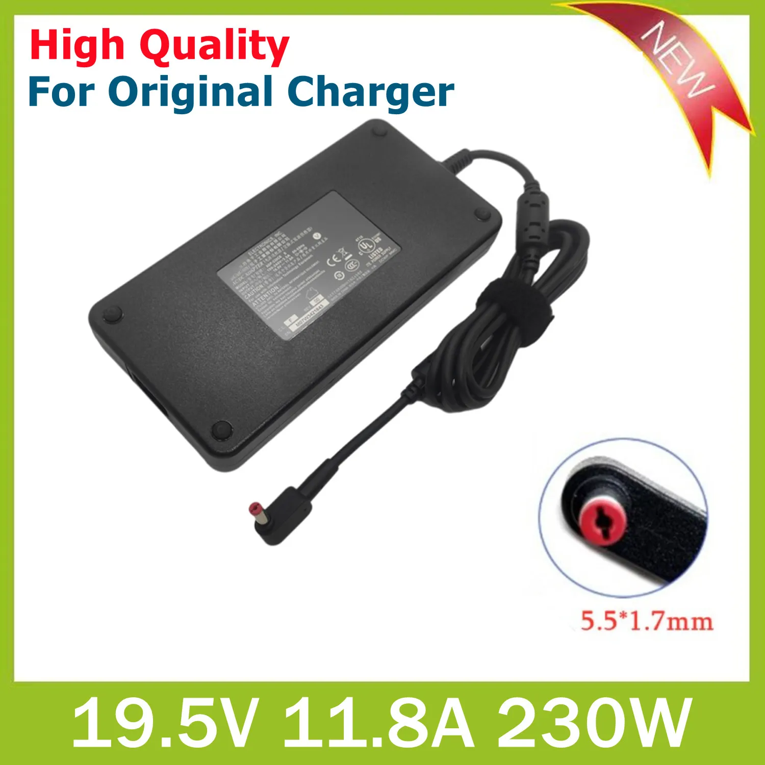 

230W 19.5V 11.8A Laptop Adapter AC Charger for Acer Predator Helios 300 PH315-53 PH315-54 Triton 500 PT515-52 A17-230P1A Power