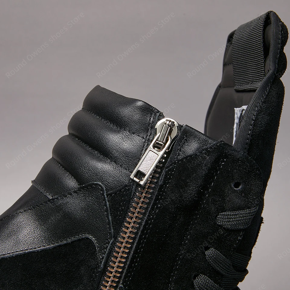 Casual Shoes Men High Top Trainers Ro Lace Up Quality Geobasket Sneakers Black Suede Leather Zip Flat Luxury Women Ankle Boots 6
