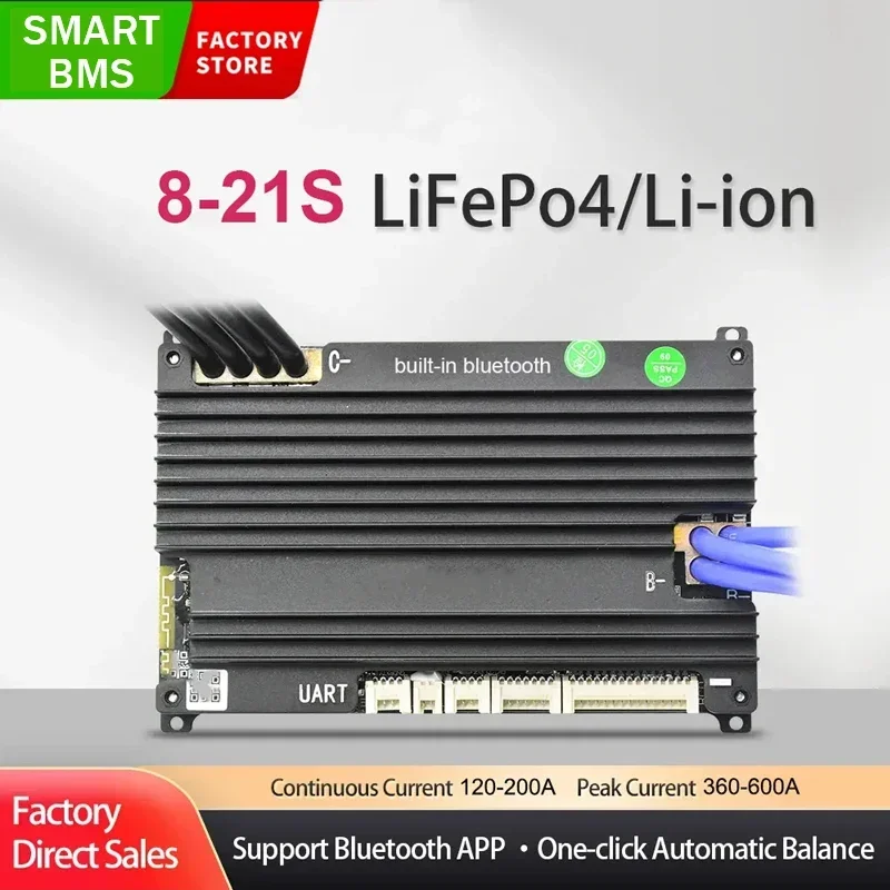 

JBD Smart Bluetooth BMS 48V 16S LiFePo4 120A 150A 200A 24V 8S Li-ion 72V 20S Lithium Battery 36V 60V Bms 10S 12S 13S 14S 18S 21S