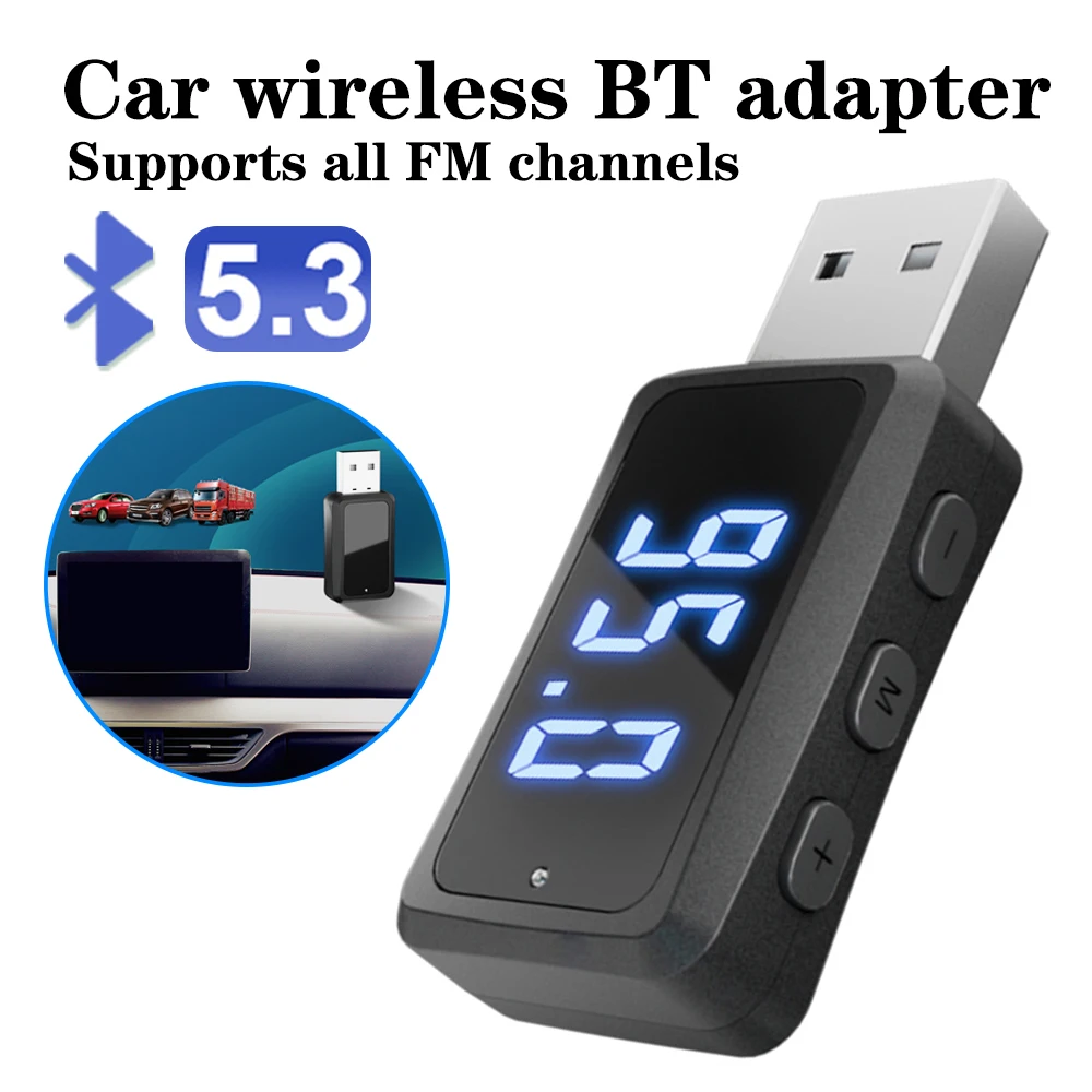 Usb Car Bluetooth 5.3 Trasmettitore Fm Wireless Ricevitore Audio Vivavoce Chiamata Auto Kit Auto Wireless Audio Adattatore Per Auto Accessori