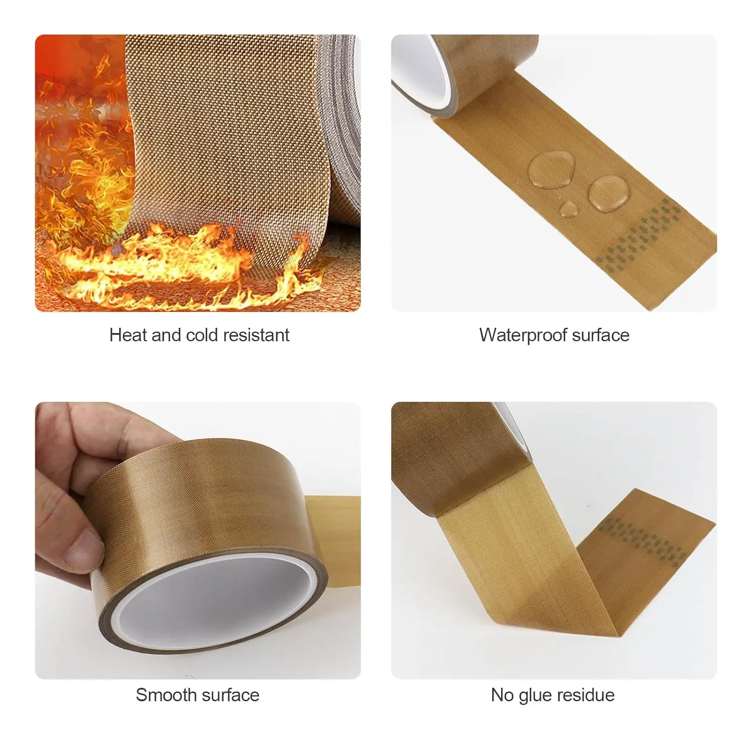 PTFE High Temperature Resistance Tape 300&deg; C Heat Insulation Adhesive Sealing Machine Self-adhesive Waterproof Tapes Roll