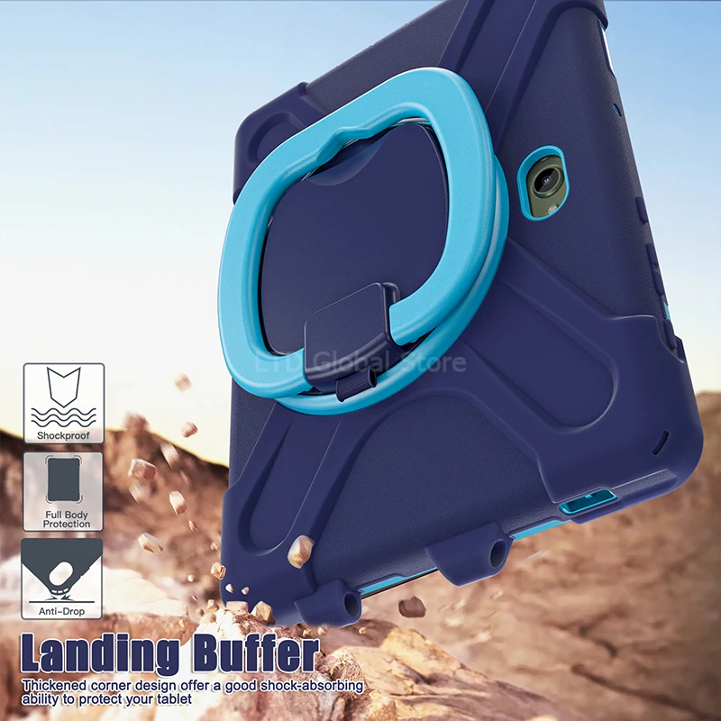 Rugged 360° Rotating Kickstand Tablet Case with Built-in Holder