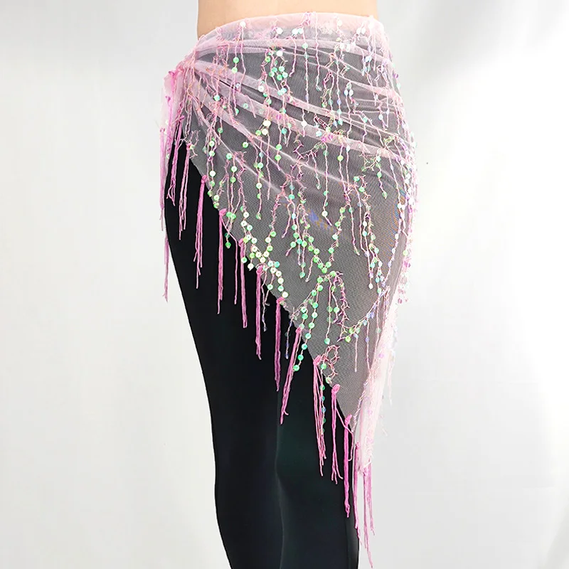 

Triangle Belly Dance Costumes Sequins Tassel Indian Belly Dance Hip Scarf For Women Belly Dancing Belt