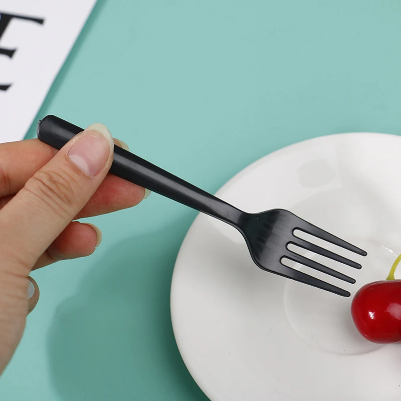 100Pcs Clear Transparent Disposable Forks for Party BBQ Sticks Picks Skewer Set Home Dining Plastic Food Cake Fruit Fork 포크 フォーク party disposable tableware