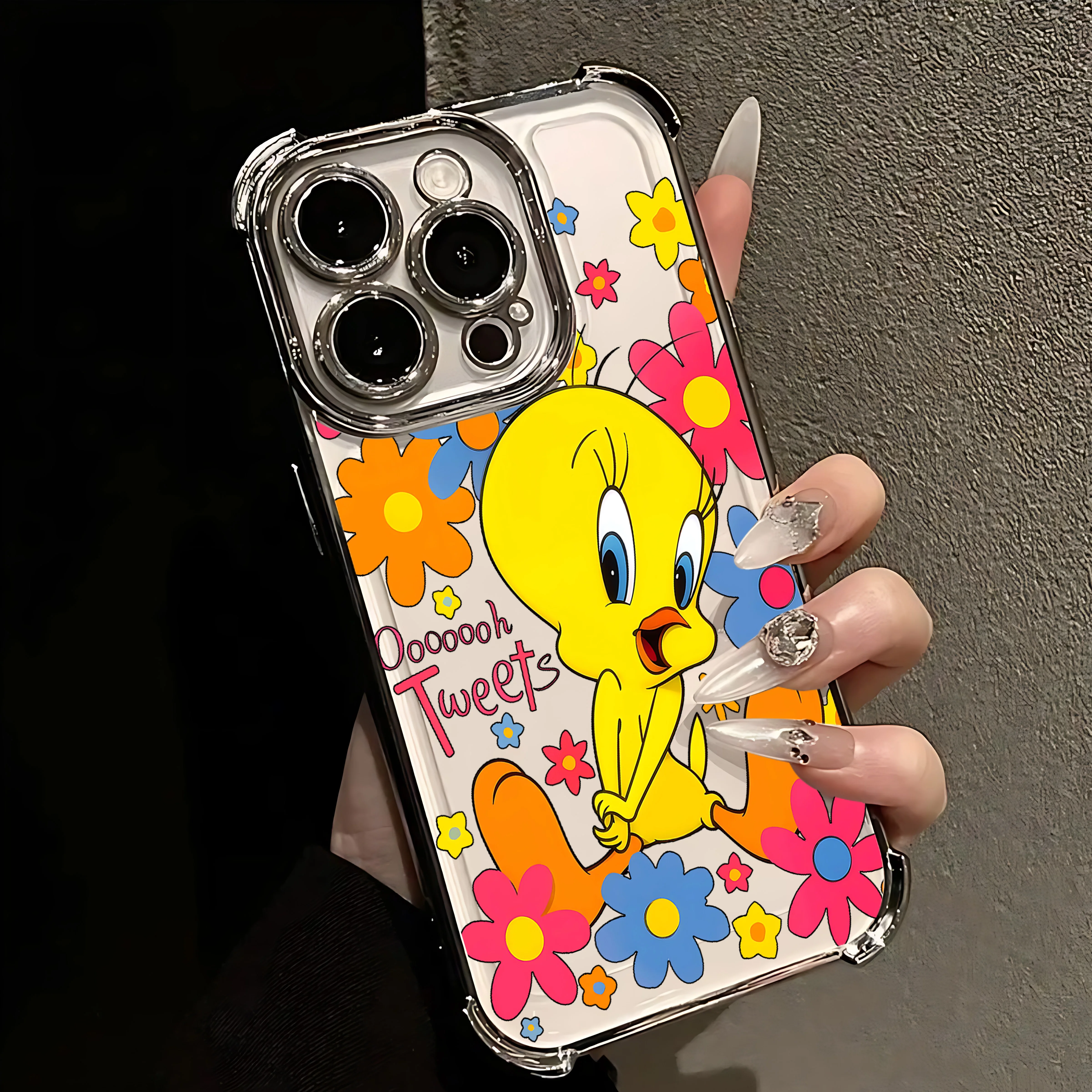 Cute Tweetys Plating Anti-Fall Airbag Phone Case