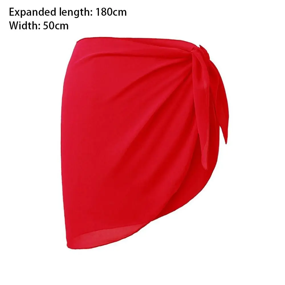 Soft Short Sarongs Chiffon Swimsuit Coverups Scarf Cover Beach Short Cover Wrap Sheer Summer Short Skirt Women 1
