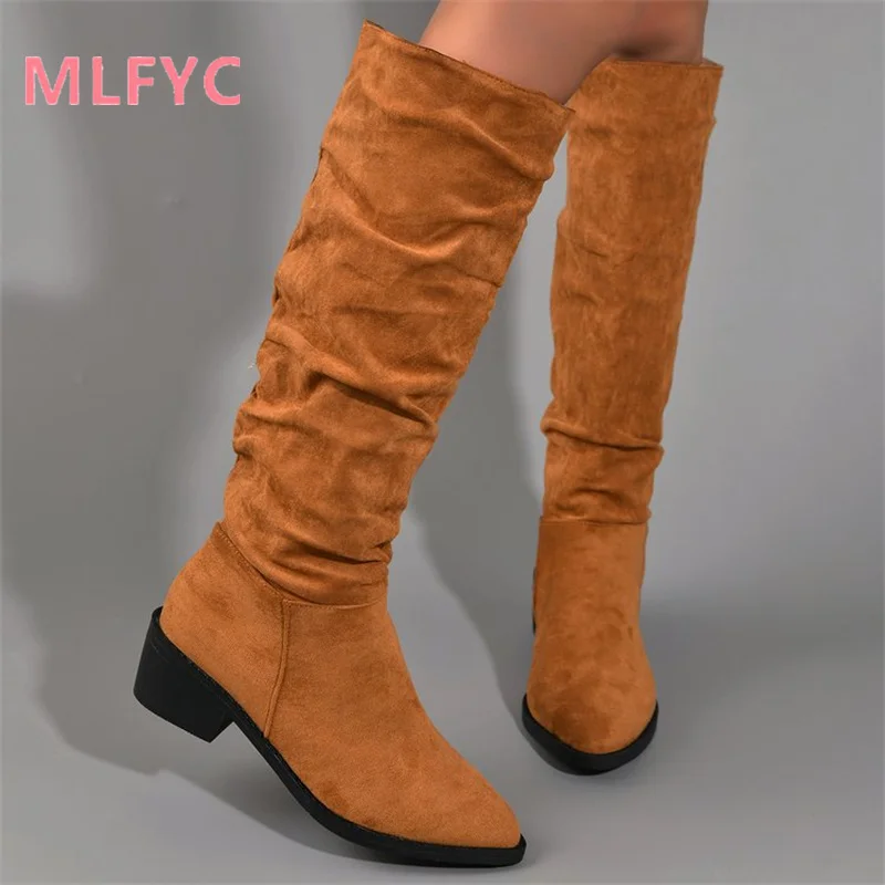 Women Large Spring and Autumn Female Boots New Mid Sleeve Fashion Casual Lightweight Warm Fashion Boots Simple Ladies Boots