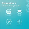 Excursion Inflatable Boat Series: Includes Deluxe 54in Boat Oars and High-Output Pump – SuperTough PVC 3
