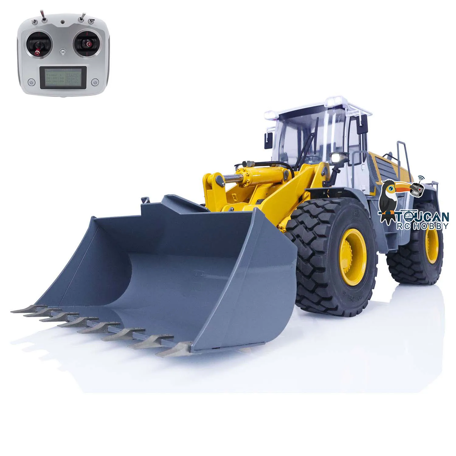 1/14 580 Metal RC Hydraulic Wheeled Loader Remote Control Construction ...