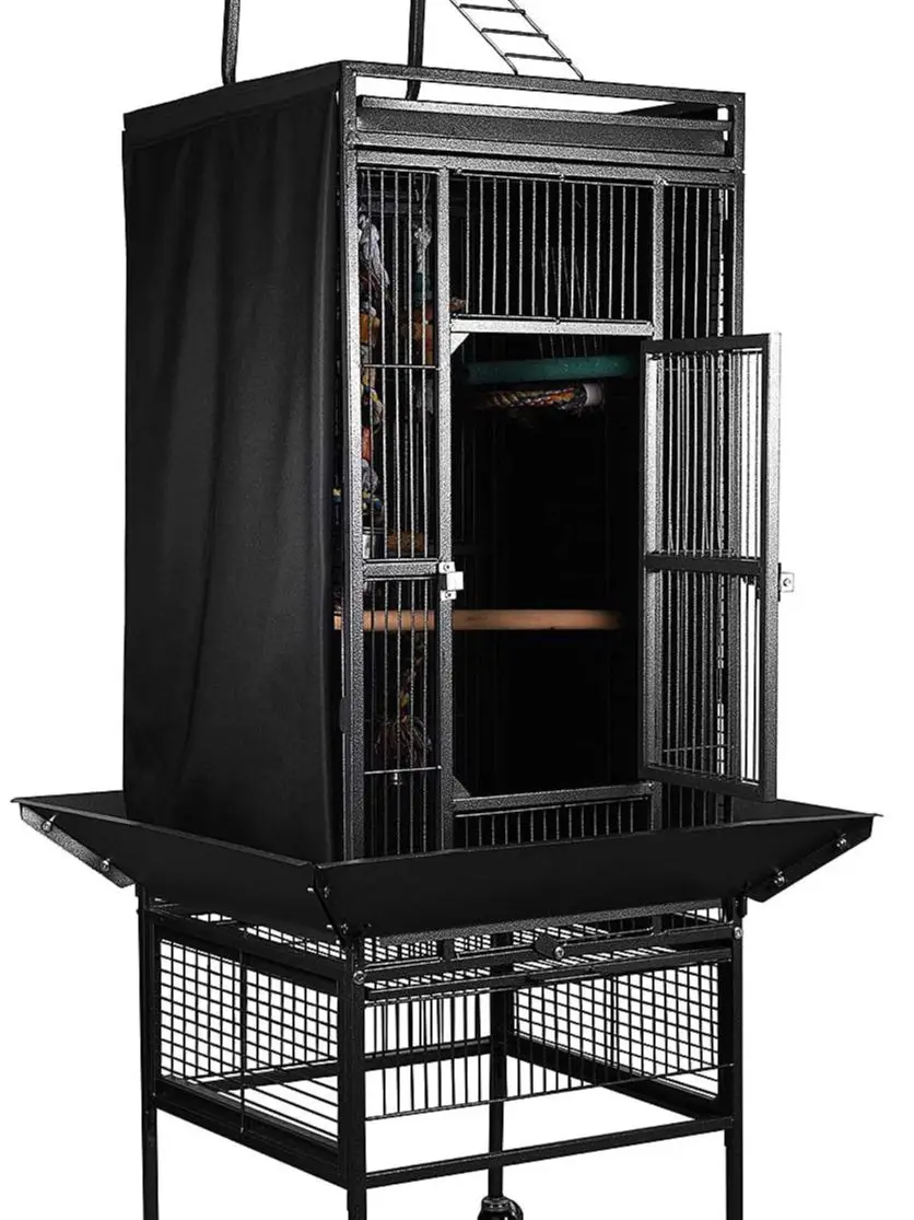 Bird Cage Cover Good Night Black Large Universal Blackout & Breathable Parrot Cage Shading Cover