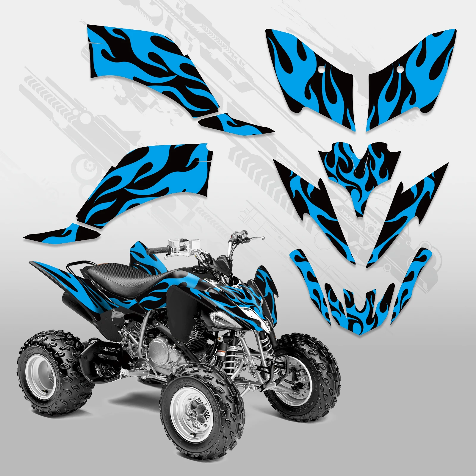 NICECNC für Yamaha Raptor 250 YFM 250 2008-aktuell ATV Motorrad Grafik-Hintergrund-Aufkleber-Set, individuell anpassbar, 2009 2010 2011 – Detail 8