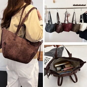 2025 Luxury Designer Crossbody Tote Small PU Leather Shoulder Bag for Women Female Brand Retro New Handbags and Purses Tote Bag 1