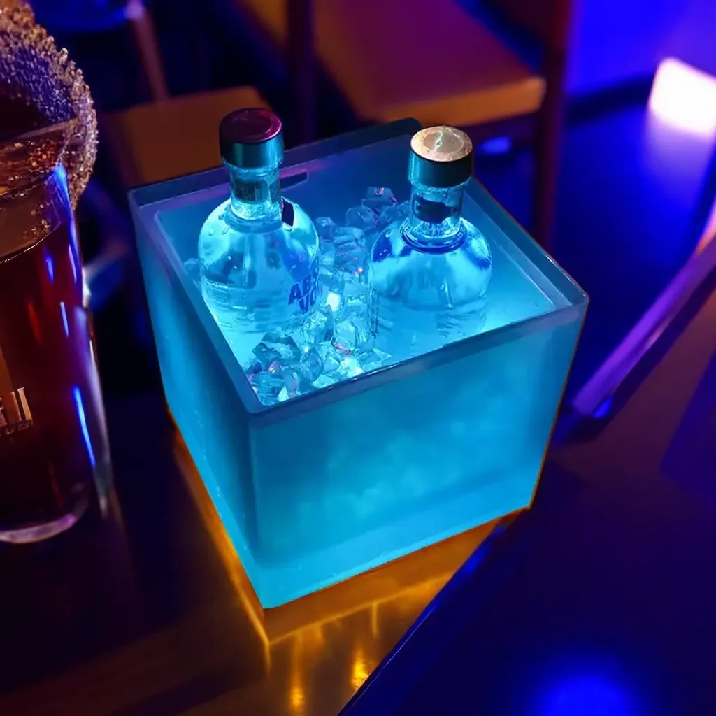 LED Ice Bucket 3.5L Double Layer for Beverage Tubs Wine Beer ice bucket