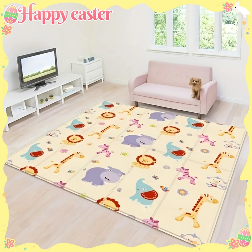 Tapis de jeu pour bébé, Double face, pliable, motif de dessin animé, tapis rampant, imperméable, antidérapant, pour activités éducatives d'intérieur, revêtement en mousse