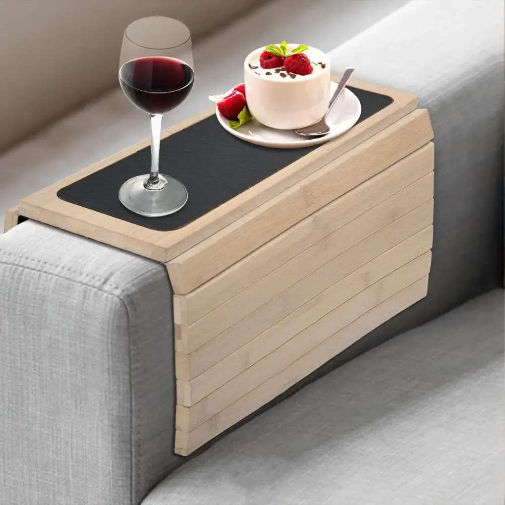 Anti-spill Sofa Tray Sofa Armrest Snack Tray Multifunctional Wooden Arm Non-slip Heavy Duty for Couch for Coffee