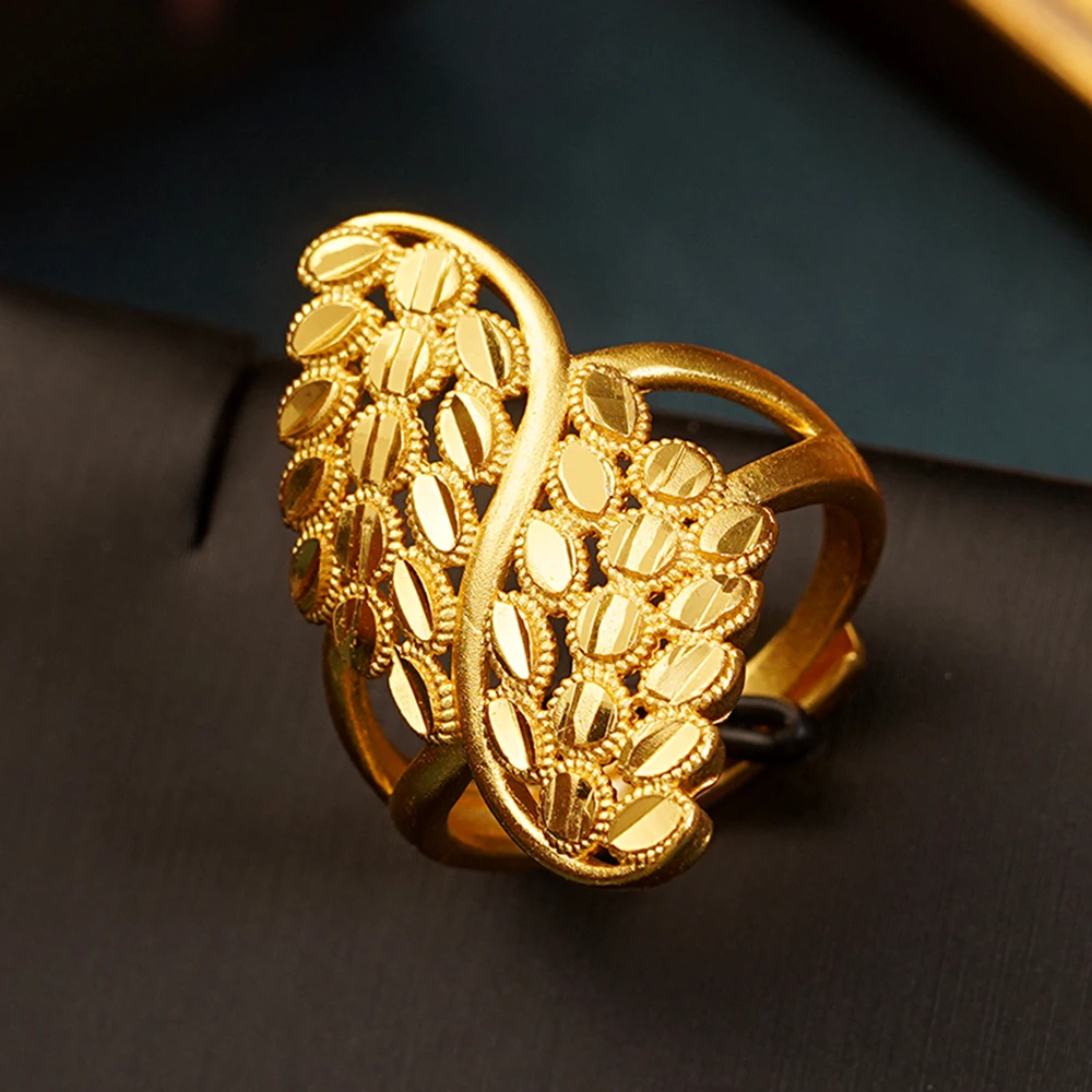 Arabic Dubai New Trendy Leaves Ring Copper Gold Plated Free