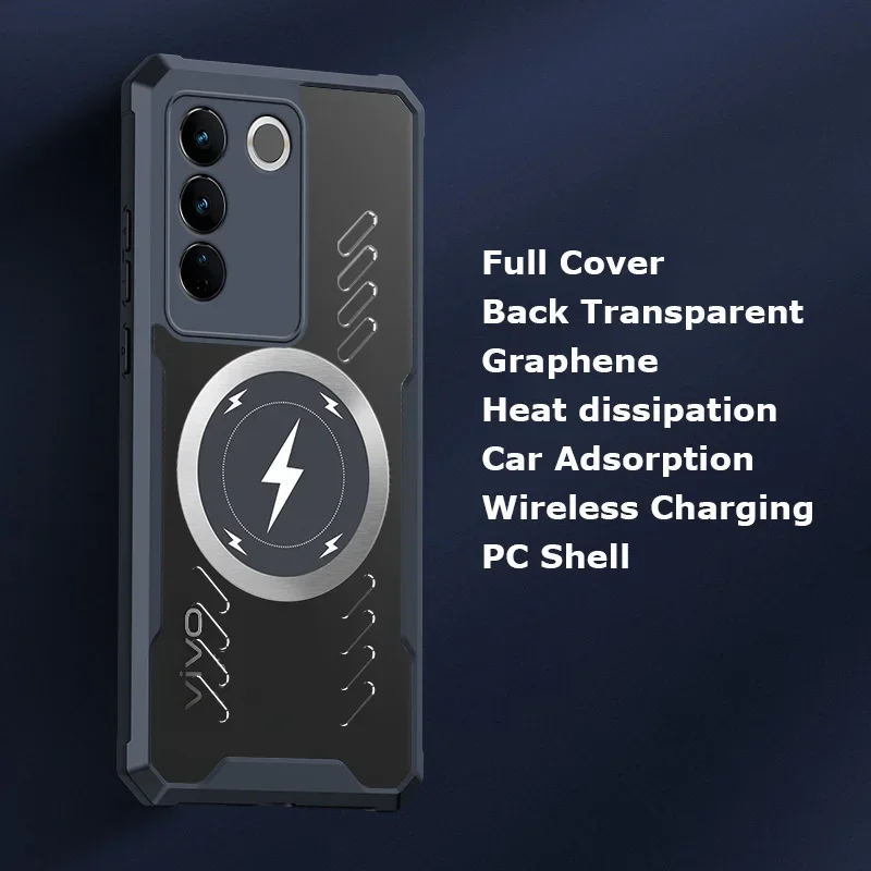 Custodia trasparente anti-caduta con dissipazione del calore in grafene per vivo S18 S17 S17t S16 Pro con ricarica wireless_voghion.com