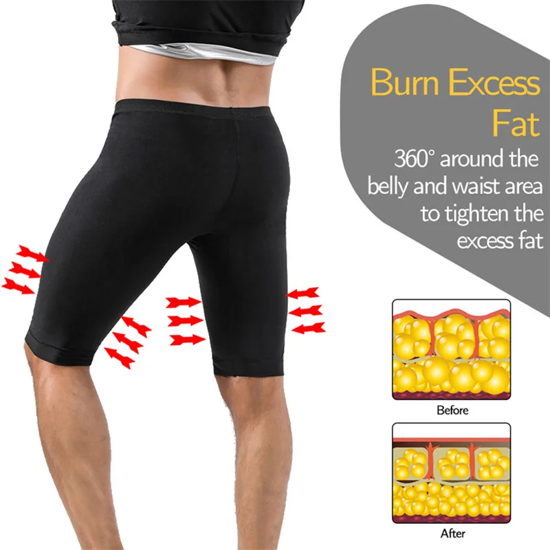 NINGMI Man Sauna sweat Pants Body Shaper Slimming Legging Pants Suana body Shaperwear Waist Trainer Fittness pants