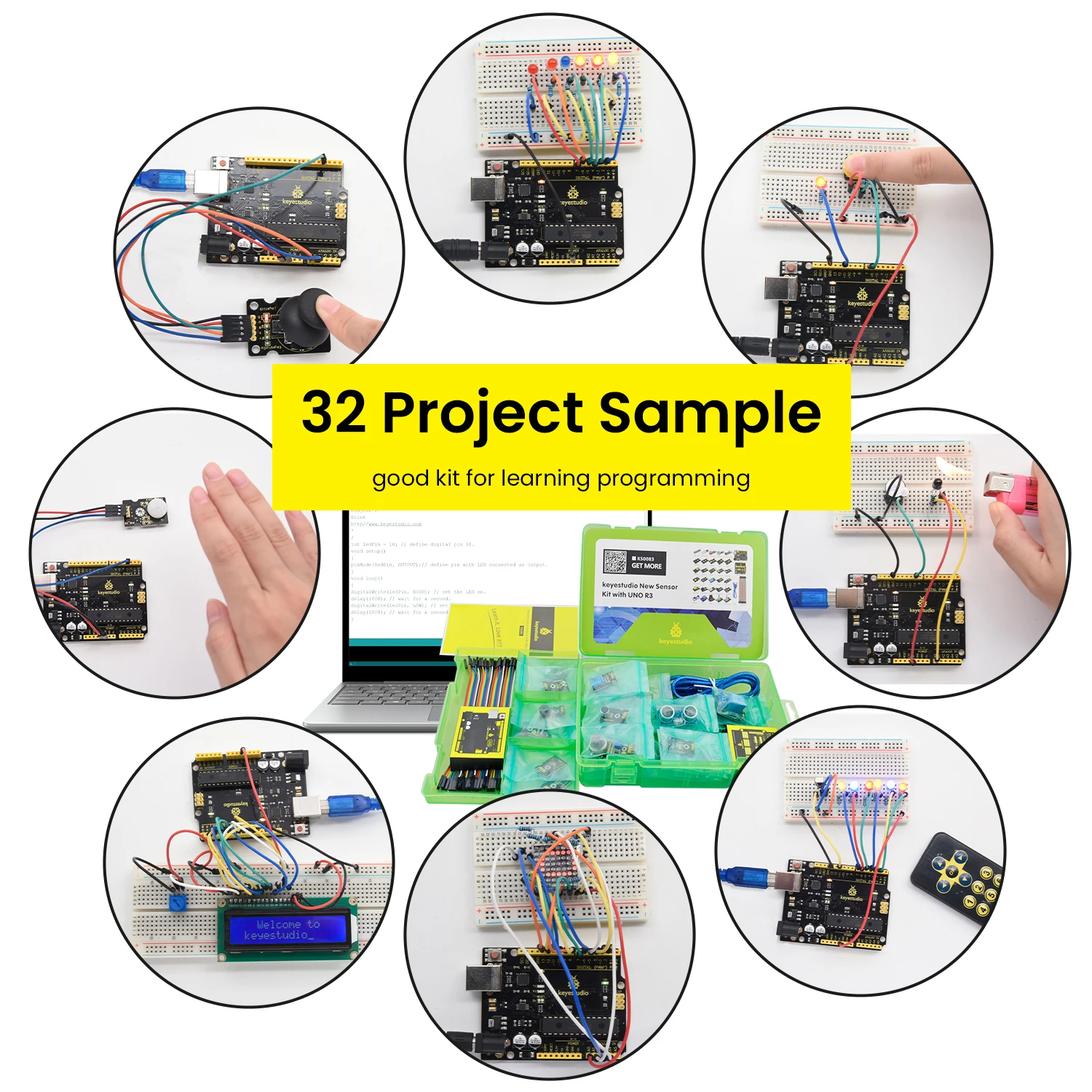 Vendita calda Keyestudio Super RFID Starter kit + scheda di sviluppo + 32 progetti per Arduino Starter Kit per UNOR3 Profesional Kit fai da te