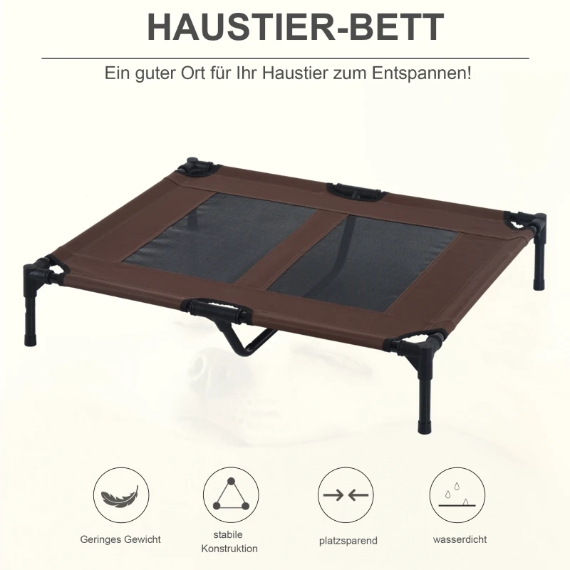 Outdoor-Hundebett, kühlendes Haustierbett für große Hunde, erhöhtes Hundebett mit stabilem Metallrahmen, atmungsaktives Netzgewebe – Detail 8