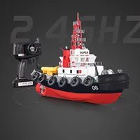 New Heng Long 2.4G RC Boat Fire Fighting Radio Control Water Spray Ship Motor Painted Assembled Model Toys for Boys TH23785 2