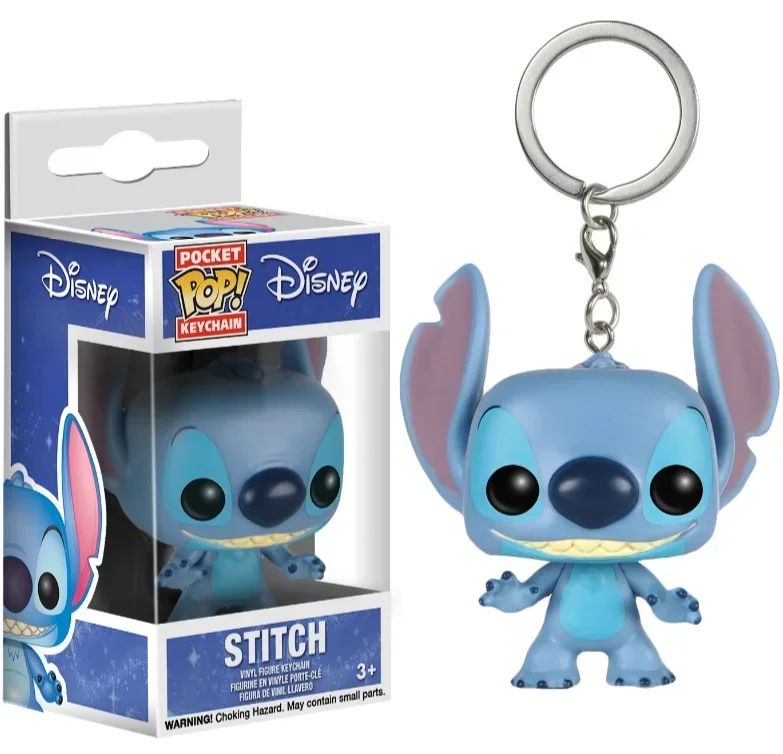 22 סגנונות חדשים של מחזיקי מפתחות פוקט פופ Funko Mickey Mouse Minnie Donald Duck Stitch Angel Elvis TIKI Lilo Scrump צעצועי פיגורת ויניל