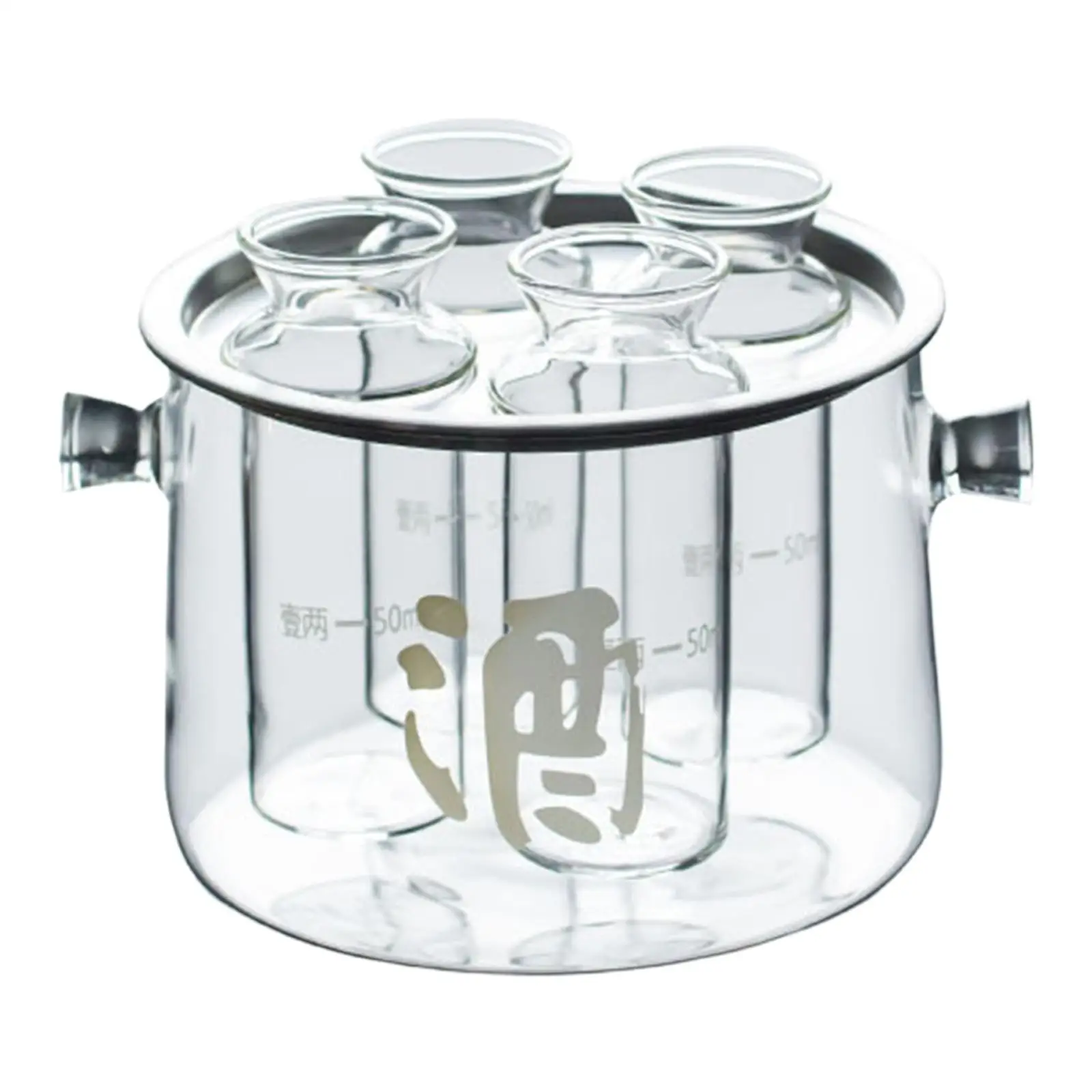 Sake Pot Set Gift Japanese Transparent Cold Sake Glasses Sake Carafe Bottle for Housewarming Hotel Birthday Dining Table Wedding