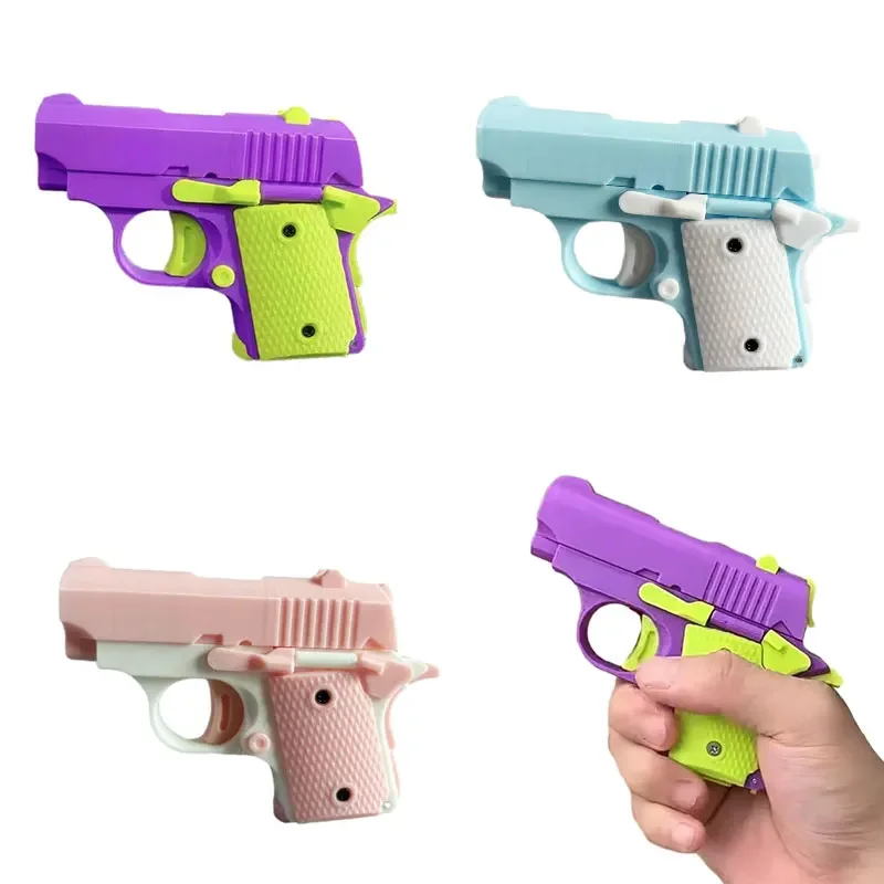 3D Carrot gun Mini 1911 Toy Gun Model Cannot Shoot Printing Fidget Toys For Kids Adults Boys Birthday Gifts 4