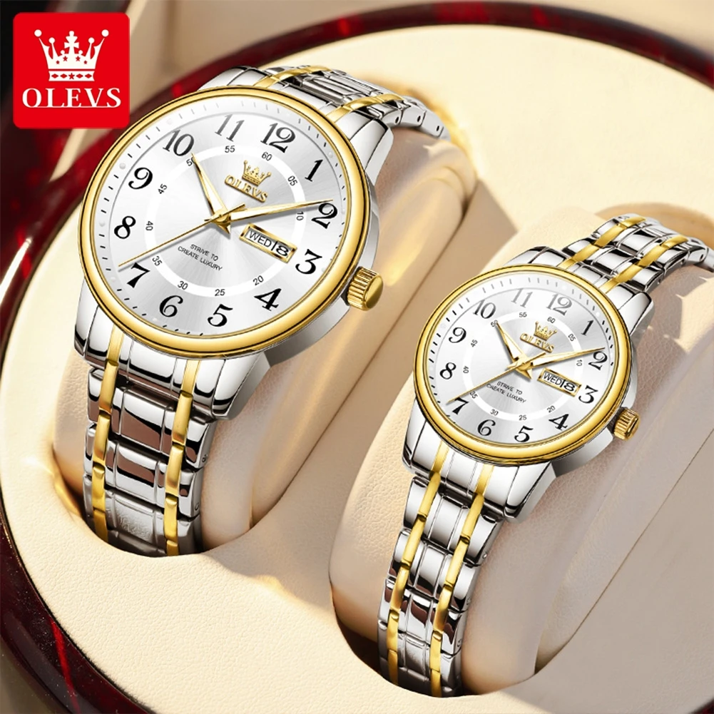 OLEVS 2891 Couple Watches Digital Dial Stainless steel Wristwatch for Men Women digital watch,digital wristwatch,fashion couple watches