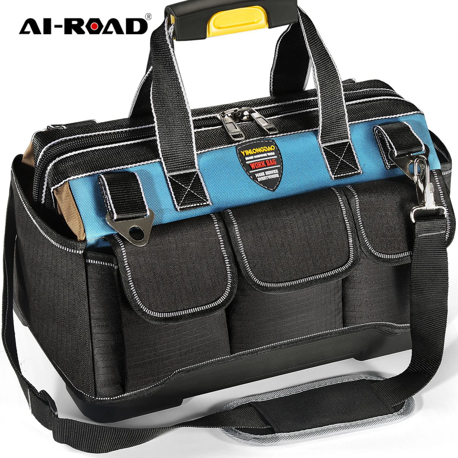 rolling tool bag Multi-Function Tool Bag 1680D Oxford Cloth Electrician Bag, Multi-Pocket Waterproof Anti-Fall Storage Bag best tool chest