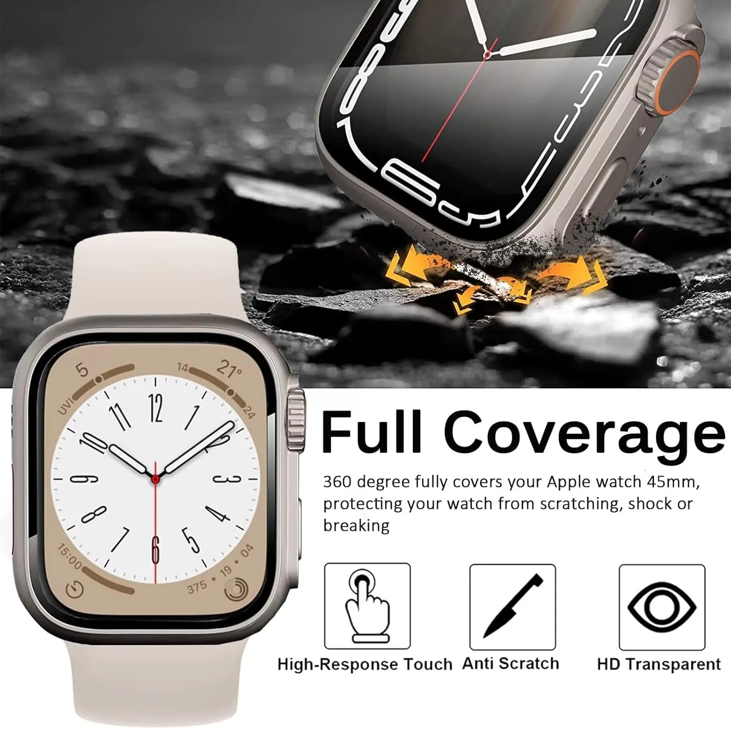 Premium Glass Watch Case with Screen Protector and Ultra Bumper