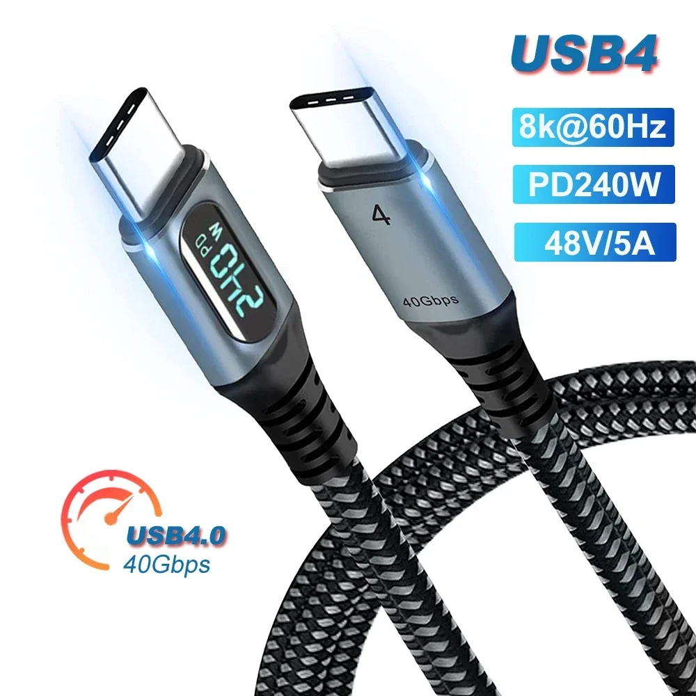 

Кабель для быстрой зарядки, USB 240, 40 Гбит/с, Вт