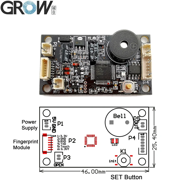 de luz porta controle de acesso capacitivo