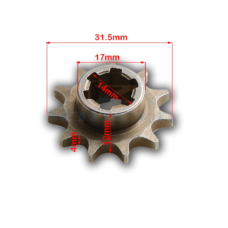 Engine Sprocket T8F 11T Front Gear Box Sprocket Pinion Sprocket Chain Cog Metal 47cc 49cc Minimoto ATV Mini Bike Moped Scooter