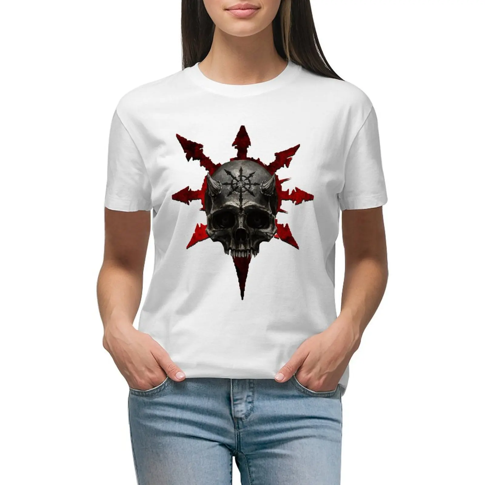 

Chaos Skull T-shirt tops hippie clothes cute clothes woman t shirt