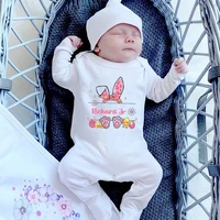 Personalised Easter Baby Romper Custom Name Infant Outfits Clothes Boy Girl Holiday Party Sleepsuit Cute Bunny Newborn Romper 1