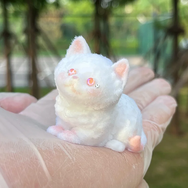 Handmade Silicone Cute Cat Kitten Super Soft Taba Squishy mochi stress relief squishy fidget toy Mini cat ornament 2