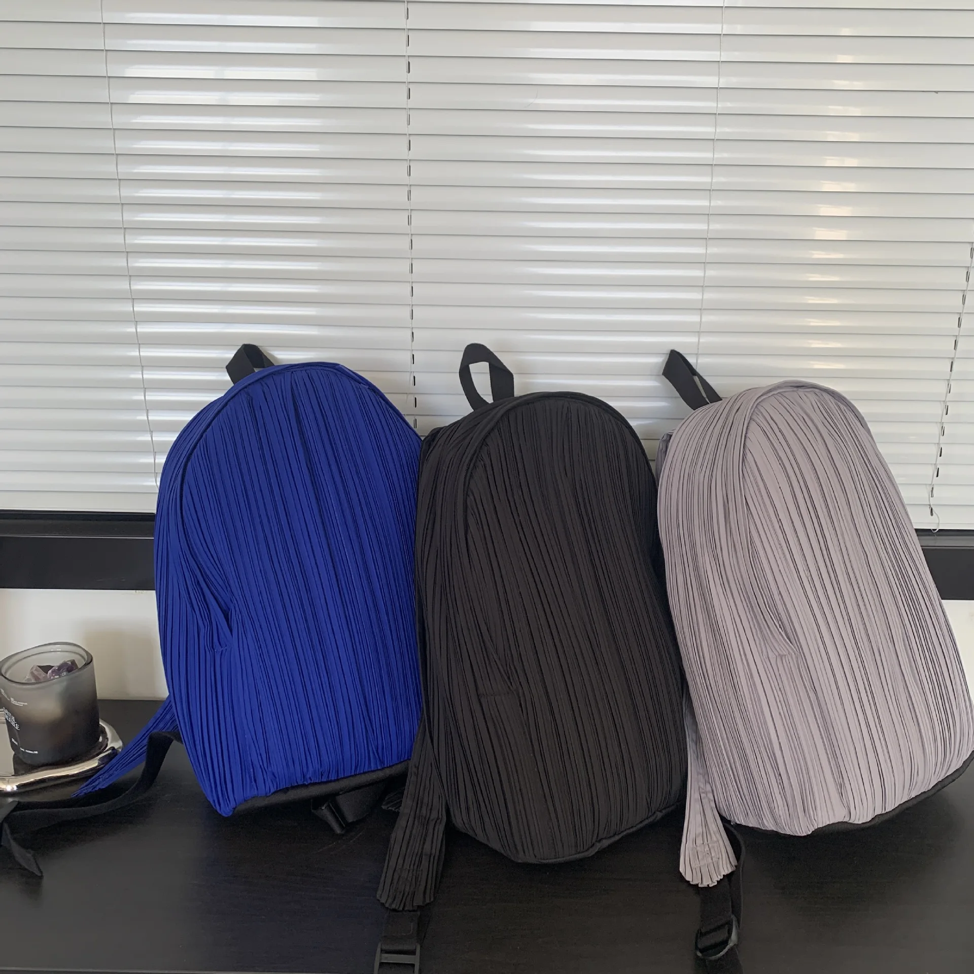 

New Women Boy Pleated Bags Women Backpack 2023 Men Office Official Back Pack Japanese Bookbag Causal Luggage Travel Designer Bag