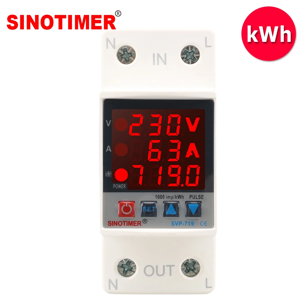 Brand New 3 IN1 Display Adjustable Over Under Voltage Surge Protector