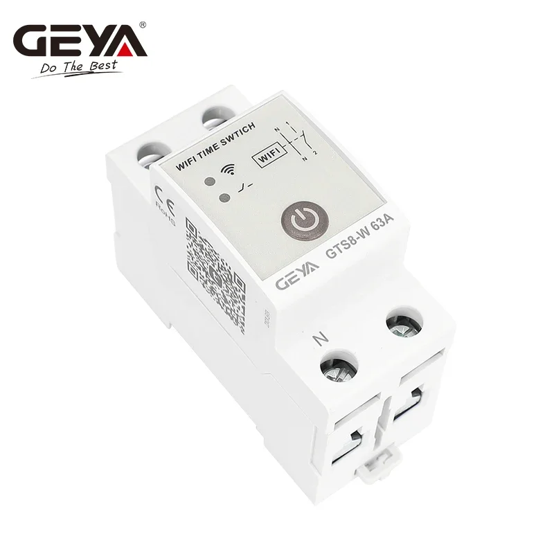 GEYA GTS8-W inteligentny bezprzewodowy pilot zdalnego sterowania wyłącznik czasowy Wifi DIN Rail inteligentny dom przez aplikację Tuya AC220V 32A 40A 63A 80A