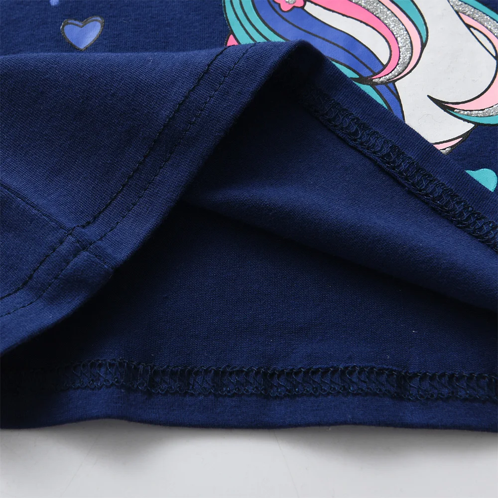 DXTON Kids Unicorn Cartoon Print T Shirt Girls Short Sleeve Summer Cotton Casual Tops and Tees Girls Licorne Daily Tees Costumes 4