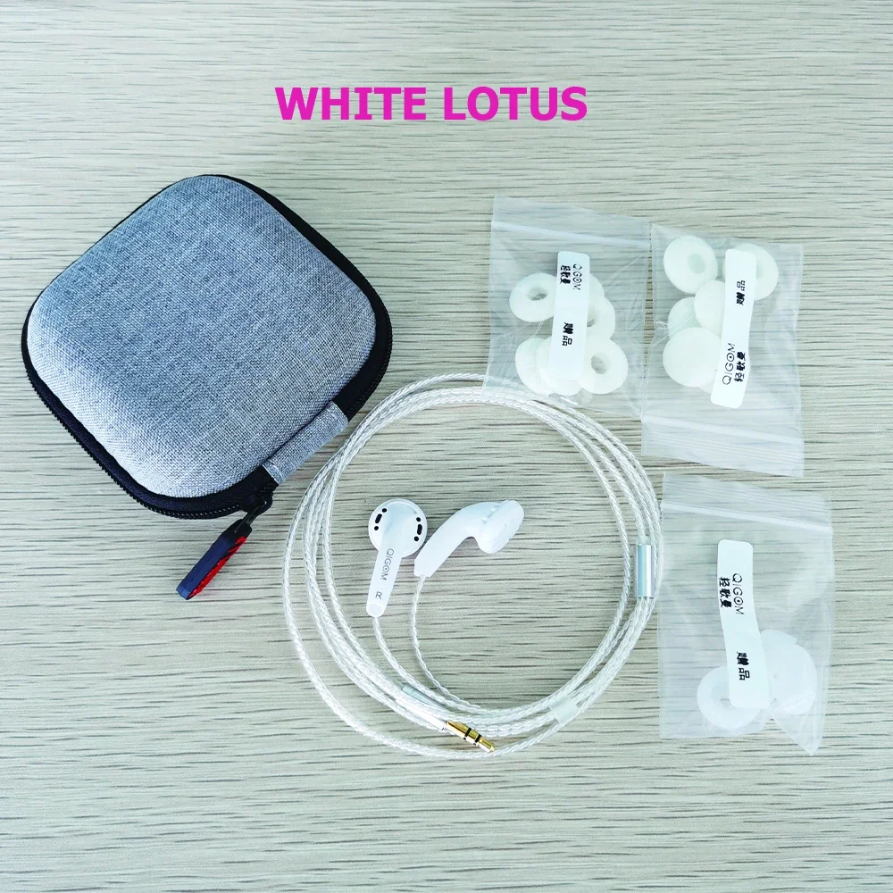 

QIGOM White-Lotus 300ohm HIFI SILVER PLATED CABLE High Performance Headphones Imported PET Diaphragm Oxygen-free Copper