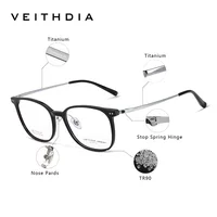 VEITHDIA Glasses Optical Titanium+TR90 Frame Customizable Prescription Lenses Eyeglasses Men Women Myopia Computer Eyewear V7109 2