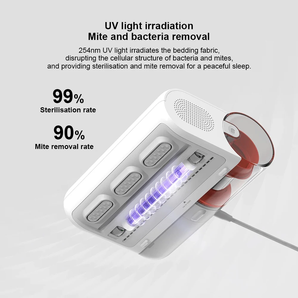 مكنسة كهربائية XIAOMI MIJIA Dust Mite 2، تعقيم بال...