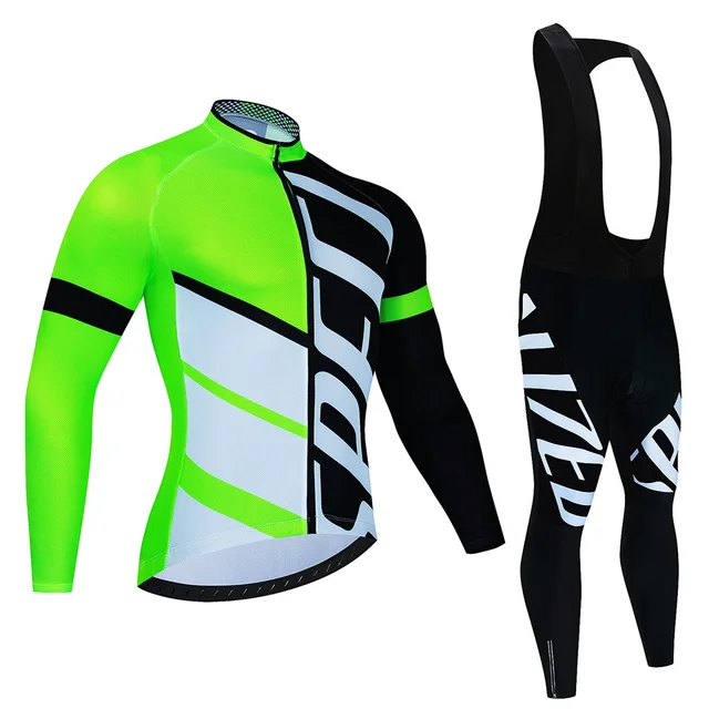 New Team Autumn Cycling Jersey Set Ropa Ciclismo Men Long Sleeve Bike Clothing MTB Maillot Road Bicycle Bibs Uniform 3